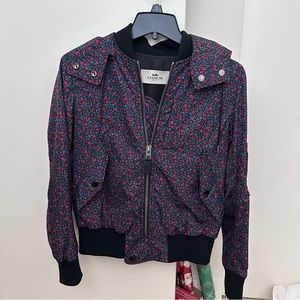 🆕 coach floral jacket with detachable hoodie